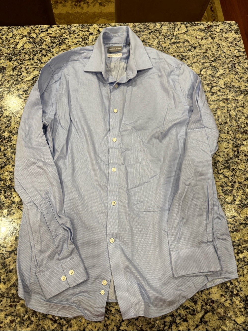 Michael Kors Light Blue Airsoft Stretch Dress Shirt Men’s Regular fit Large